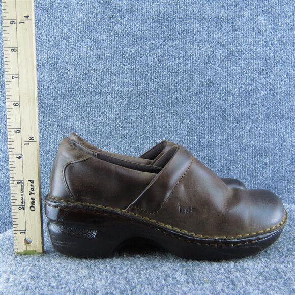 Born Concept Women Clog Shoes Brown Leather Slip On Size 7.5‎ Medium - Picture 4 of 9